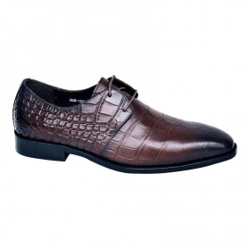 Chaussures homme cuir marron texturé chic - 41 à 48 - CDV1711