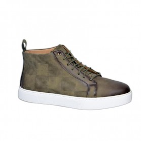 Sneakers vertes quadrillées - Style urbain - SNK427