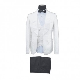 Costume 3 pièces blanc élégant pour hommes - CTM433