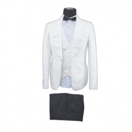 Costume 3 pièces blanc élégant pour hommes - CTM433