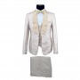 Costume beige 3 pièces élégant et floral - CTM439