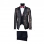 Costume noir 3 pièces avec imprimé artistique - CTM440
