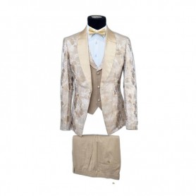 Costume beige doré 3 pièces floral - CTM442