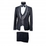 Costume noir 3 pièces avec détails argentés - CTM448