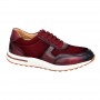 Sneakers bordeaux cuir et daim - Audace et élégance - SNK457