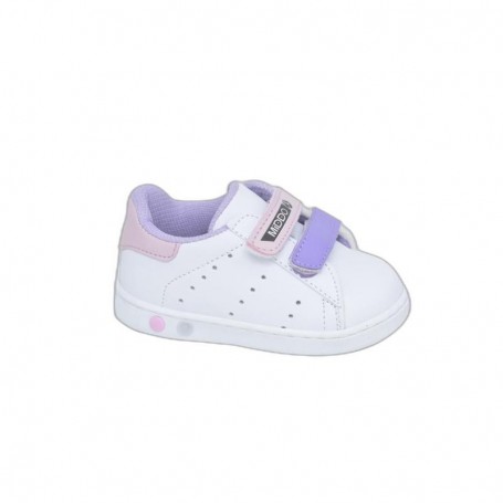 Baskets Bébé Blanches et Lilas - Taille 16 à 21 - ENF608