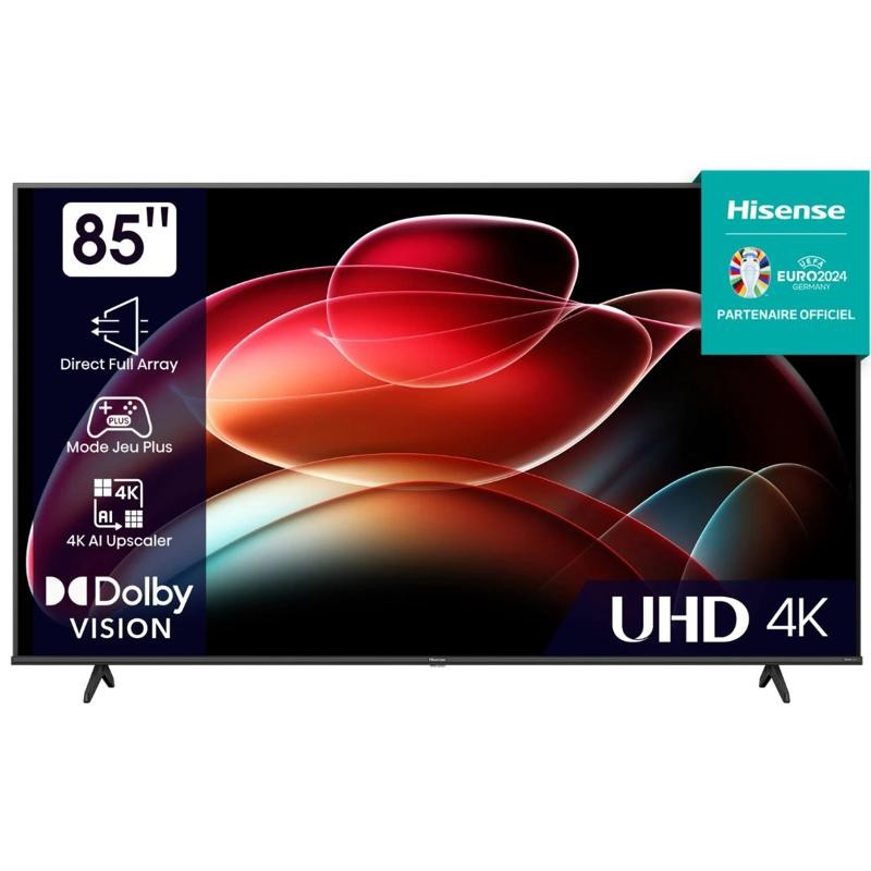 Hisense 85" 4K Smart TV (85A6K) - HDR10+, Dolby Vision, Vidaa U & Écran