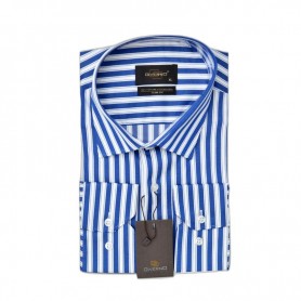 Chemise homme rayée bleu et blanc - Élégance moderne – CHM1105