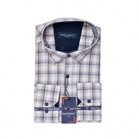 Chemise homme à carreaux beige - Style élégant et raffiné – CHM1111