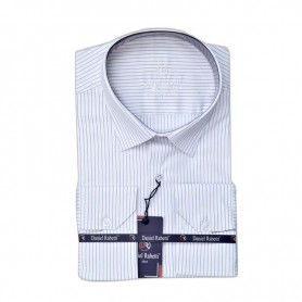 Chemise homme à rayures fines blanches - Élégance classique – CHM1112