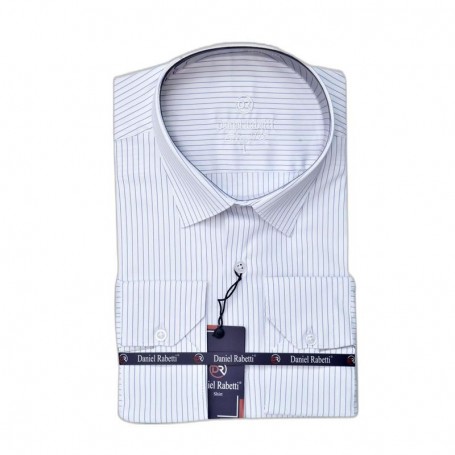 Chemise homme à rayures fines blanches - Élégance classique – CHM1112