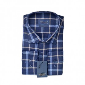 Chemise homme à carreaux marine - Chic et professionnelle – CHM1116