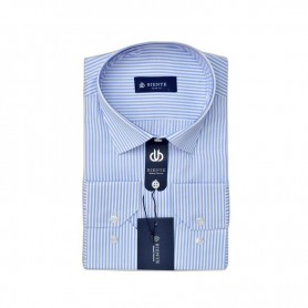 Chemise homme rayée bleu ciel - Élégance intemporelle – CHM1117