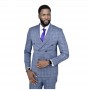 Costume homme bleu à carreaux - Mode masculine à Dakar - CTM452