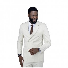 Costume homme crème double boutonnage - Chic et tendance - CTM457