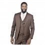 Costume homme marron trois pièces - Élégance formelle à Dakar - CTM458
