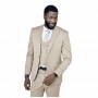 Costume homme beige trois pièces - Style raffiné au Sénégal - CTM459
