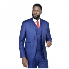 Costume homme bleu trois pièces - Élégance à Dakar - CTM460