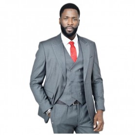Costume homme gris trois pièces - Sophistication au Sénégal - CTM461