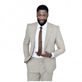 Costume homme beige clair - Élégance estivale au Sénégal - CTM464