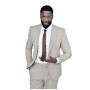 Costume homme beige clair - Élégance estivale au Sénégal - CTM464