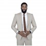 Costume homme beige clair - Élégance estivale au Sénégal - CTM464