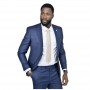 Costume homme bleu foncé à carreaux - Style raffiné au Sénégal - CTM468