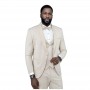 Smoking homme beige trois pièces avec Noeud - CTM473