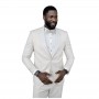 Smoking homme blanc - Gilet - Noeud - Élégance pour mariages au Sénégal - CTM474