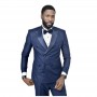 Smoking homme bleu marine double boutonnage - Gilet et Noeud - CTM476