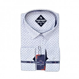 Chemise homme blanche imprimée - Élégance subtile – CHM1121