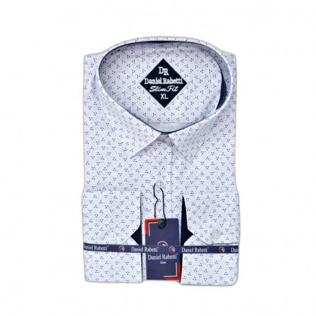 Chemise homme blanche imprimée - Élégance subtile – CHM1121