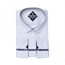 Chemise homme blanche à motifs - Élégance et raffinement – CHM1123