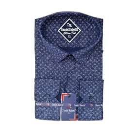 Chemise homme marine à motifs - Style moderne et raffiné – CHM1124
