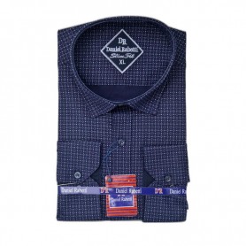 Chemise homme marine à motifs - Élégance raffinée – CHM1128