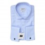 Chemise homme bleu clair double poignets - Élégance classique – CHM1129