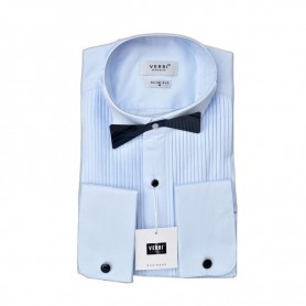 Chemise gala bleu avec col pour noeud papillon – CHM1136