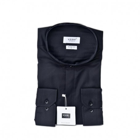 Chemise noire Slim Fit Verri Studio élégante – CHM1139