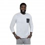 Pull Homme Blanc avec Poche Contrastante – Style et Confort au Sénégal - BLS200