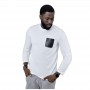 Pull Homme Blanc avec Poche Contrastante – Style et Confort au Sénégal - BLS200