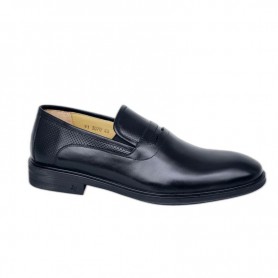Mocassins noirs perforés en cuir pour homme - CDV1751