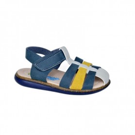 Sandales enfant bleu marine et jaune - Qualité - 26 à 30 - ENF680