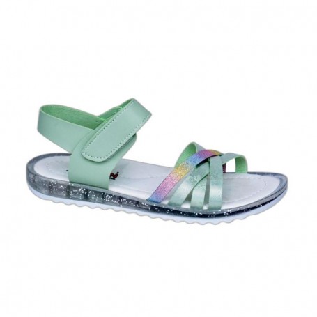 Sandales enfant vert pastel irisées - Confort et style - 26 à 35 - ENF687