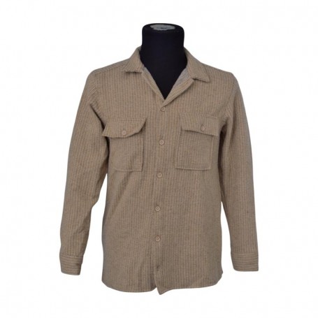 Chemise d’hiver en coton lourd beige - BLS207