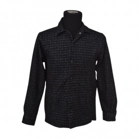 Chemise d'hiver noire en coton lourd – BLS218