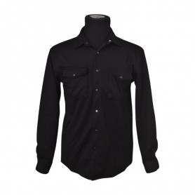 Chemise noire en coton épais – BLS219