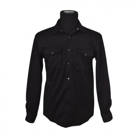 Chemise noire en coton épais – BLS219