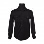 Chemise noire en coton épais – BLS219