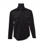Chemise noire classique en tissu robuste – BLS224