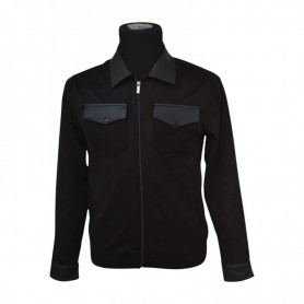 Veste noire moderne en tissu épais – BLS227